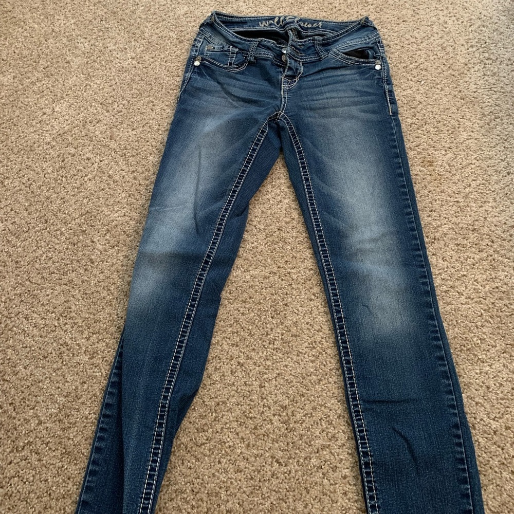 Dark blue skinny jeans, size 0